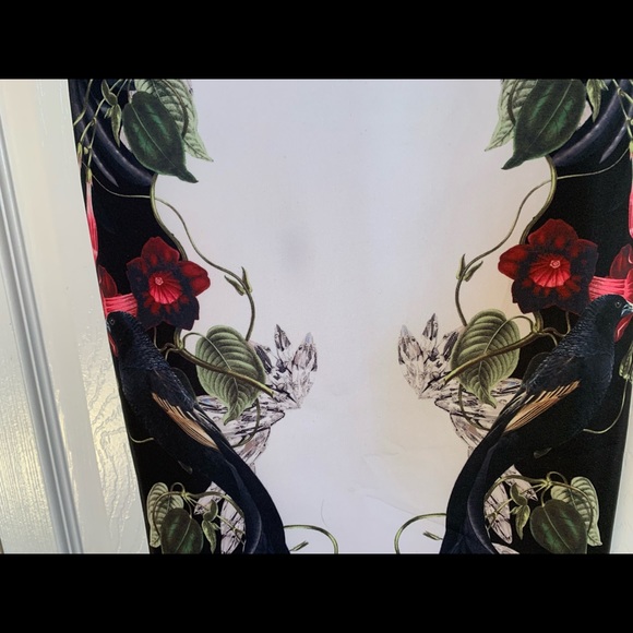 Ted Baker Darnet Bejewelled Shadow black white birds Bodycon Dress 0 - Picture 5 of 12